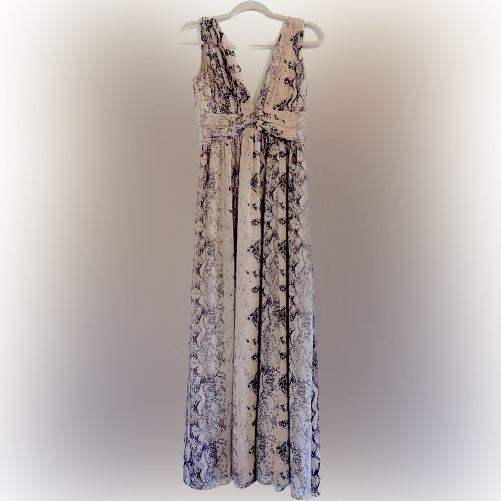Snakeskin print maxi dress